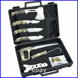 Jellas Deer Hunting Knife Set with Storage Case, 13 Pieces Butcher Kit, Fixed Bl Jellas Deer Hunting Knife Set with Storage Case, 13 Pieces Butcher Kit, Fixed Bl
