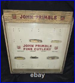 John Primble Knife Store Counter Display with 5 Primble Knives Belknap Bluegrass