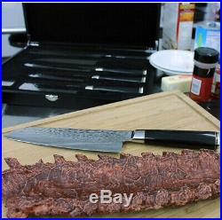 Kitchen Assorted Cutlery Knife Set Steel Blade Wood Case with Storage Case 5-Piece