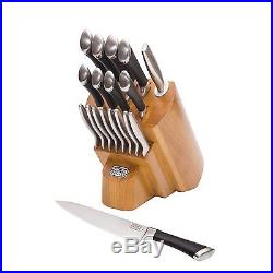Kitchen Knife Set Stainless Steel Knives Block Holder Storage Case 18-Piece NEW