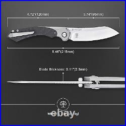 Kizer Knives Titanium Carbon Fiber Handle S35VN Steel Blade Folding Knife