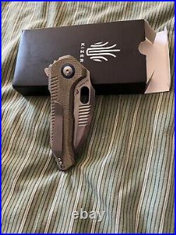 Kizer Mini Paragon Pocket Knife 154CM Steel EDC Knife Green Micarta Handle