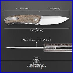 Kizer Pocket Folding Knife 154CM Steel Blade Green Micarta Handle USA Free Shipp