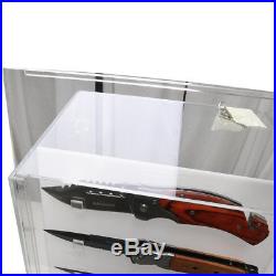 Knife Box Case Acrylic Rear Storage Locking Display Holds 10 Knives