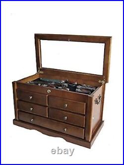 Knife Collector Solid Wood Display Case Cabinet Tool Storage Cabinet with Gla