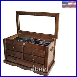 Knife Collector Solid Wood Display Case Cabinet Tool Storage Cabinet with Gla