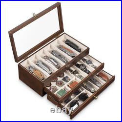 Knife Display Case, 3-Layer Pocket Knife Case Display & Storage Knives, Solid Knife Display Case, 3-Layer Pocket Knife Case Display & Storage Knives, Solid