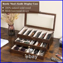 Knife Display Case, 3-Layer Pocket Knife Case Display & Storage Knives, Solid Knife Display Case, 3-Layer Pocket Knife Case Display & Storage Knives, Solid