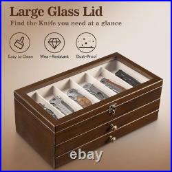 Knife Display Case, 3-Layer Pocket Knife Case Display & Storage Knives, Solid Knife Display Case, 3-Layer Pocket Knife Case Display & Storage Knives, Solid