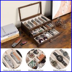Knife Display Case, 3-Layer Pocket Knife Case Display & Storage Knives, Solid Knife Display Case, 3-Layer Pocket Knife Case Display & Storage Knives, Solid