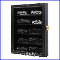 Knife Display Case Cabinet 10+ Wood Pocket Knives Holder Wall Lock Shadow Box