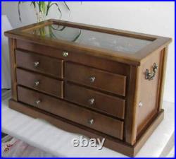 Knife Display Case Cabinet Black Wood Glass Coins Knives Collection Shadow Box