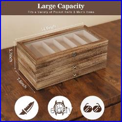 Knife Display Case For15-22 Knives, 3-Layer Pocket Knife Case with Glass Lid & D Knife Display Case For15-22 Knives, 3-Layer Pocket Knife Case with Glass Lid & D