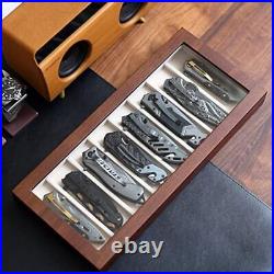 Knife Display Case Organizer storage 8 pocket knives, Folding Knife Holder