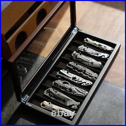 Knife Display Case Organizer storage 8 pocket knives, Folding Knife Holder wi