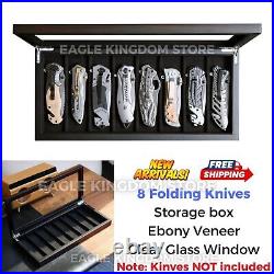 Knife Display Case Pocket Knives Organizer Storage Box with Glass Window Men Gift