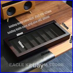 Knife Display Case Pocket Knives Organizer Storage Box with Glass Window Men Gift