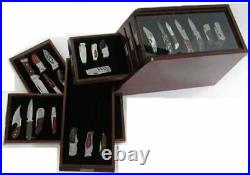Knife Display Case Storage Cabinet Tool Box, Rosewood