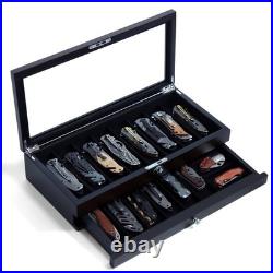 Knife Display Case Two-Tier Pocket Knife Case Box Storage for 15-17 Pocket Kn Knife Display Case Two-Tier Pocket Knife Case Box Storage for 15-17 Pocket Kn