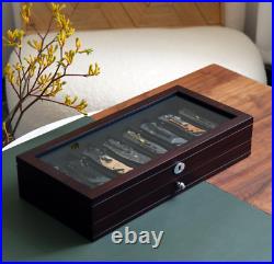 Knife Display Case Two-Tier Pocket Knife Case Box Storage for 15-17 Pocket Knife