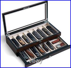 Knife Display Case Two-Tier Pocket Knife Case Box Storage for 15-17 Pocket Knive Knife Display Case Two-Tier Pocket Knife Case Box Storage for 15-17 Pocket Knive