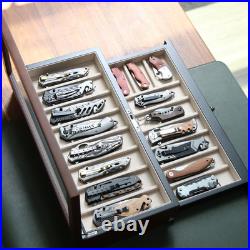 Knife Display Case Two-Tier Pocket Knife Case Box Storage for 15-17 Pocket Knive Knife Display Case Two-Tier Pocket Knife Case Box Storage for 15-17 Pocket Knive
