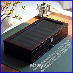 Knife Display Case Two-Tier Pocket Knife Case Box Storage for 15-17Pocket Knives