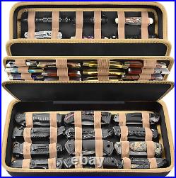 Knife Display Case for 66+ Pocket Knives Storage Box Organizer Holder Collection