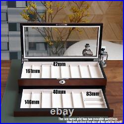 Knife Display CaseTwo-Tier Pocket Knife Case Box Storage for 15-17 Pocket Knives