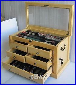 Knife Display Storage Cabinet Case Tool Storage Cabinet, Solid Wood, with Locks