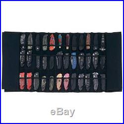 Knife Roll Padded Display Case Holds 30 Knives Storage Carry