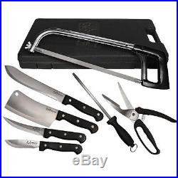 Knife Set Storage Case Portable Camping Kitchen Travel Handle Butcher 10 Piece