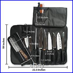 Knife Storage Bag Carrying Case Soft Roll Storage Chefs 14 Slots Shoulder Strap
