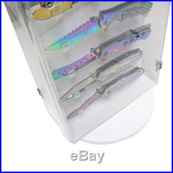 Knife Storage Case Acrylic 360 Degree Rotating Lock Display holds 20 knives