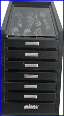 Knife Storage Glass Top Display Case Holder Tool Storage Cabinet withFelt Bottom
