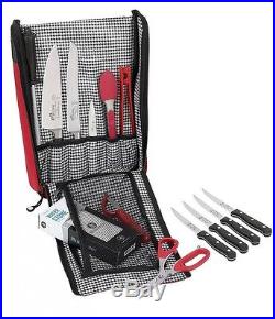 Knife Storage Roll Folding Case Culinary Traveling Chef Tool Pocket Red Bag