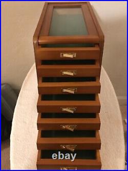 Knife/Zippo Display Case Storage Cabinet with Shadow Box Top Tool Box! New