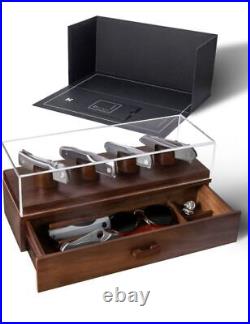 Knife display case organizer pocket knife storage walnut- perfect men gift