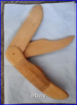 LARGE Vintage CASE STYLE Knife Store Display Wooden Hand-Carved Knife