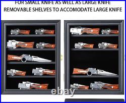 LUXURY Knife Display Case Cabinet Wood Pocket Knives Shadow Box Holder Wall