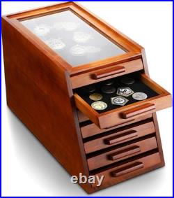 LUXURY Wood Knife Display Case Vintage Style Showcase Cabinet Wrist Watch Box