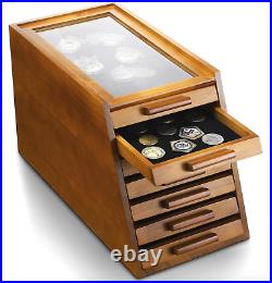 LUXURY Wood Knife Display Case Vintage Style Showcase Cabinet Wrist Watch Box