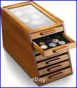 LUXURY Wood Knife Display Case Vintage Style Showcase Cabinet Wrist Watch Box