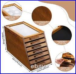 LUXURY Wood Knife Display Case Vintage Style Showcase Cabinet Wrist Watch Box