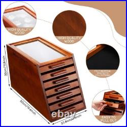 LUXURY Wood Knife Display Case Vintage Style Showcase Cabinet Wrist Watch Box