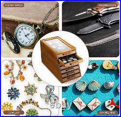 LUXURY Wood Knife Display Case Vintage Style Showcase Cabinet Wrist Watch Box