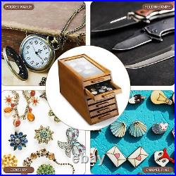 LUXURY Wood Knife Display Case Vintage Style Showcase Cabinet Wrist Watch Box