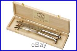 Laguiole Jean Dubost Stainless Steel Carving Set France Storage Case Knife Fork