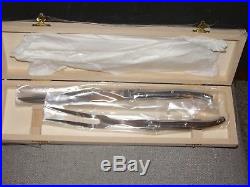Laguiole Jean Dubost Stainless Steel Carving Set France Storage Case Knife Fork