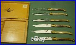 Laguiole Knife Set of 6 in Wood Storage Case 17L001